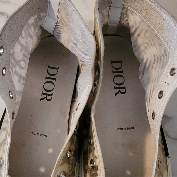 Christian Dior B23 League HighTop Oblique Patchwork White Black Sneakers Mens 7